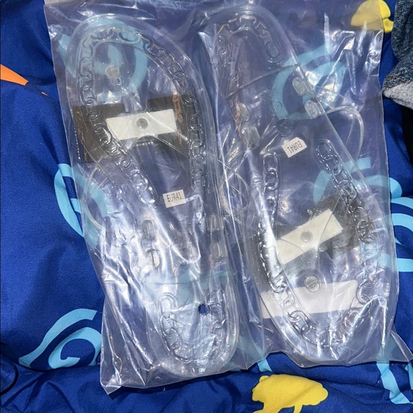 Clear Sandals with Rhinestone Bows - Picture 3 of 3